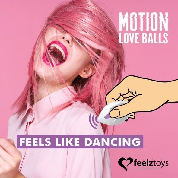 Вагинальные шарики с вибрацией FeelzToys Motion Love Balls Foxy, 8 см (фиолетовый) 25308 фото
