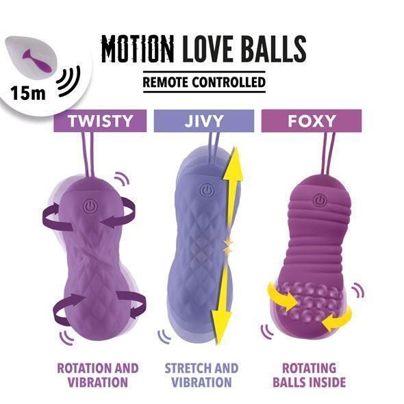 Вагинальные шарики с вибрацией FeelzToys Motion Love Balls Foxy, 8 см (фиолетовый) 25308 фото