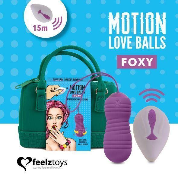 Вагинальные шарики с вибрацией FeelzToys Motion Love Balls Foxy, 8 см (фиолетовый) 25308 фото