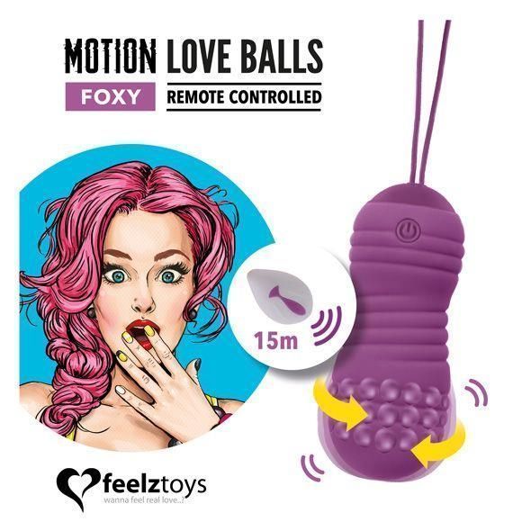 Вагинальные шарики с вибрацией FeelzToys Motion Love Balls Foxy, 8 см (фиолетовый) 25308 фото