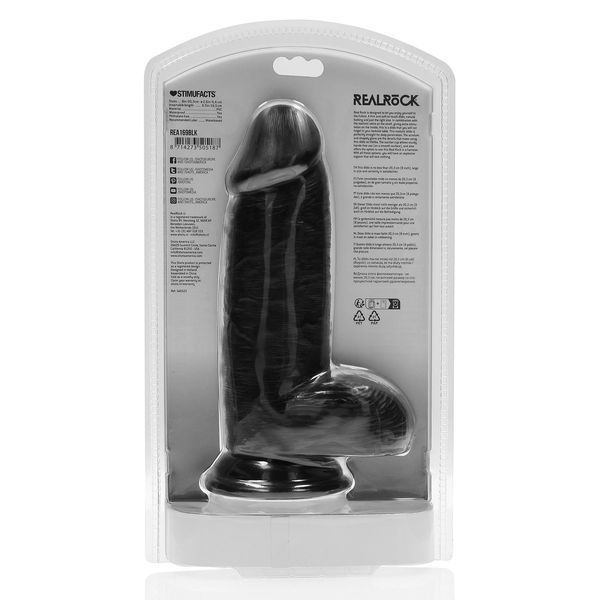 Фаллоимитатор RealRock Extra Thick 8&rdquo;, 20.3 см (черный) 61084 фото
