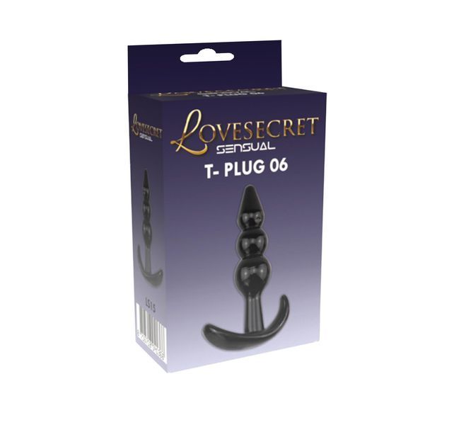 Анальная пробка Lovesecret Sensual T-Plug 06, 9.3 см (черный) 214472 фото