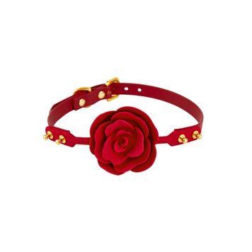 Кляп у формі троянди Zalo & Upko Rose Ball Gag Red Straps (червоний) 34751 фото