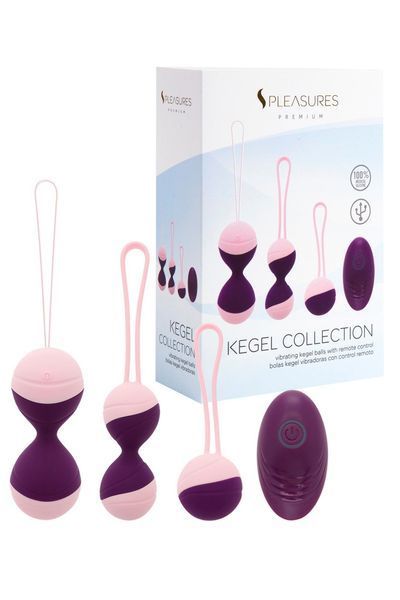 Набор вагинальных шариков Pleasures Premium Kegel Collection, 3 шт (фиолетовый) 47286 фото