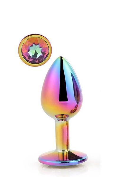 Анальна пробка з кристалом Gleaming Love Multicolour Plug, 9,5 см (райдужний) 10655_EU фото