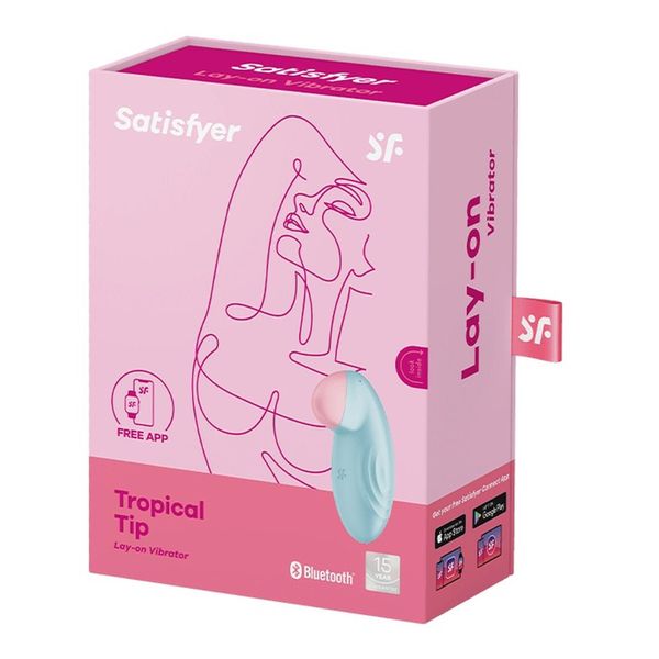 Вибратор для клитора Satisfyer Tropical Tip, 8,5 см (голубой) 14887 фото