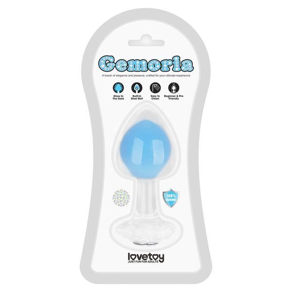 Анальна пробка Lovetoy Gemoria, 11.3 см (блакитна) 212358 фото