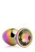 Анальная пробка с кристаллом Gleaming Love Multicolour Plug, 9,5 см (радужный) 21310 фото