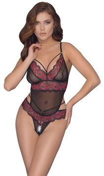 Боді Cottelli Collection Crotchless otwarte, S/M (чорний) 83406 фото
