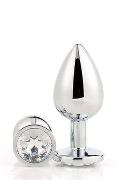 Анальная пробка Gleaming Love Silver Plug Medium, 8.3 см (прозрачный) 21316 фото