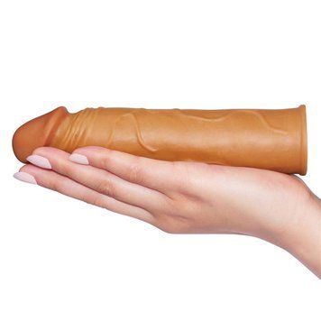 Насадка на пенис Lovetoy Pleasure X-Tender Series, 17 см (коричневый) 23205 фото