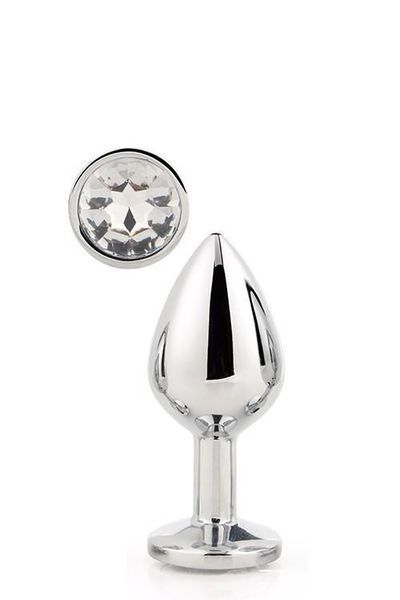 Анальна пробка Gleaming Love Silver Plug Medium, 8.3 см (прозорий) 21316 фото