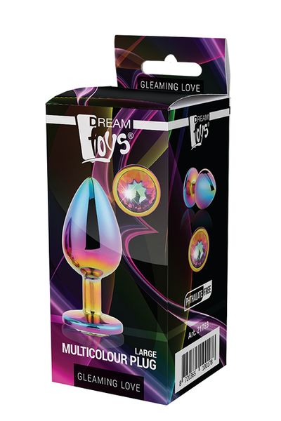 Анальна пробка з кристалом Gleaming Love Multicolour Plug, 9,5 см (райдужний) 10655 фото