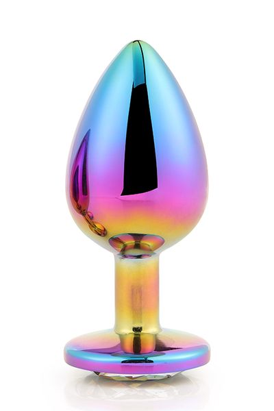 Анальна пробка з кристалом Gleaming Love Multicolour Plug, 9,5 см (райдужний) 10655 фото