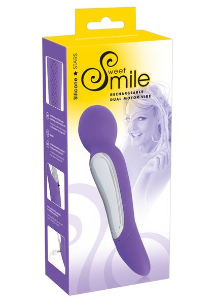 Универсальный массажёр Sweet Smile Rechargeable Dual Motor Vibe, 22 см (фиолетовый) 5022 фото