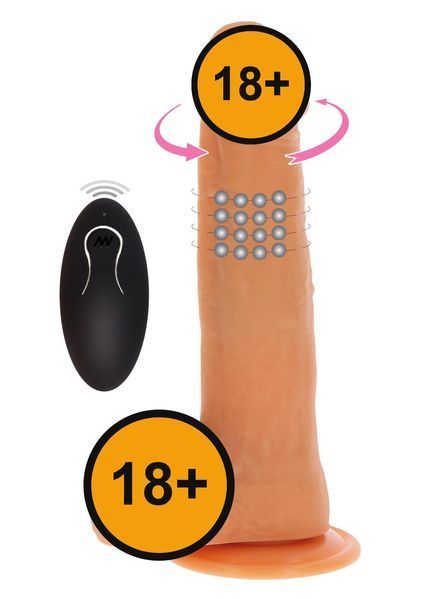 Вибратор Get Real Naked Rotating Beads & Vibrating Dildo 8.5, 16 см (телесный) 28566 фото