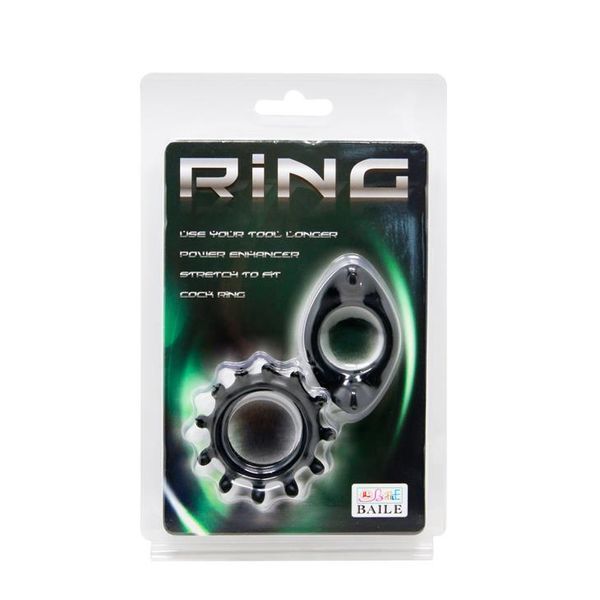 Набор эрекционных колец Baile Ring, 2 шт (черный) 90546 фото