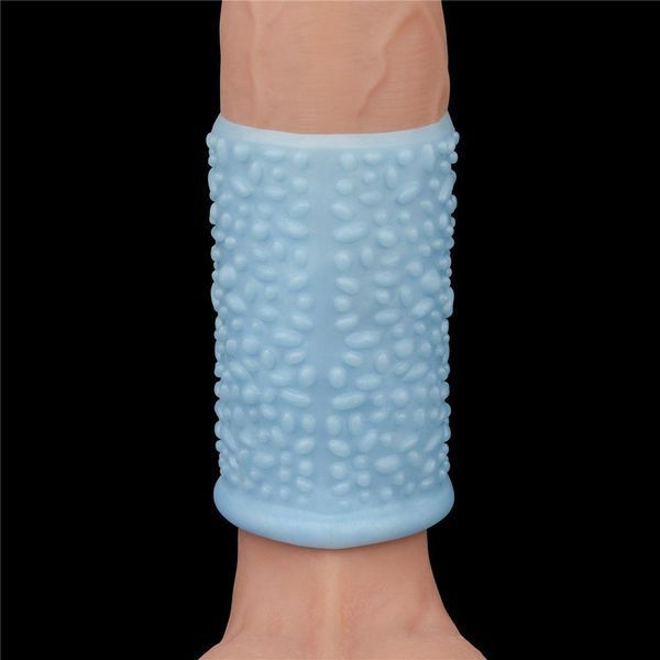 Насадка на пеніс Knights Ring Vibrating Drip, 10 см (блакитний) 22143_EU фото