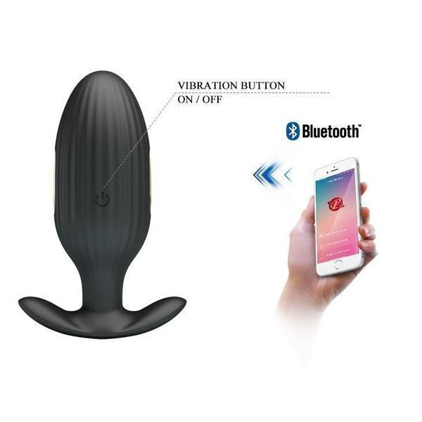 Анальна пробка Pretty Love Jefferson Electric Shock Stimulator, 9.2 см (чорний) 22282 фото