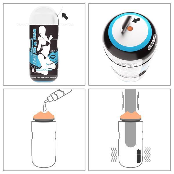 Мастурбатор с вибрацией Sex In A Can Mouth Stamina Tunnel Vibrating (телесный) 14113 фото