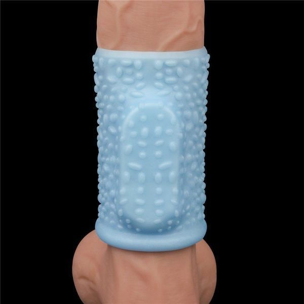 Насадка на пеніс Knights Ring Vibrating Drip, 10 см (блакитний) 22143_EU фото