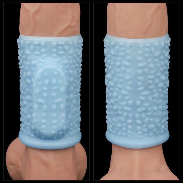 Насадка на пеніс Knights Ring Vibrating Drip, 10 см (блакитний) 22143_EU фото