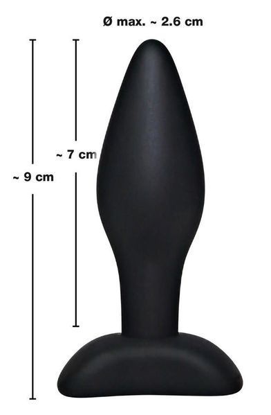 Анальна пробка Black Velvets, 9 см (чорний) 40880 фото