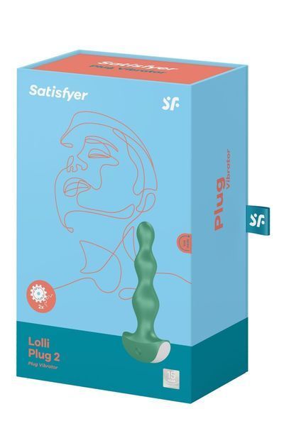 Анальна пробка з вібрацією Satisfyer Lolli Plug 2, 14 см (зелений) 22988 фото