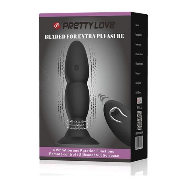 Анальна пробка Pretty Love RC Vibrating Butt Plug, 13,5 см (чорний) 20332 фото