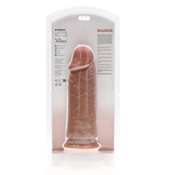 Фалоімітатор RealRock Extra Thick Straight, 23 см (коричневий) 219408 фото
