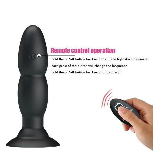 Анальна пробка Pretty Love RC Vibrating Butt Plug, 13,5 см (чорний) 20332 фото