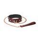 Нашийник із повідцем Liebe Seele Wine Red Leather Collar Leash and Lock (бордовий) 123388 фото 1