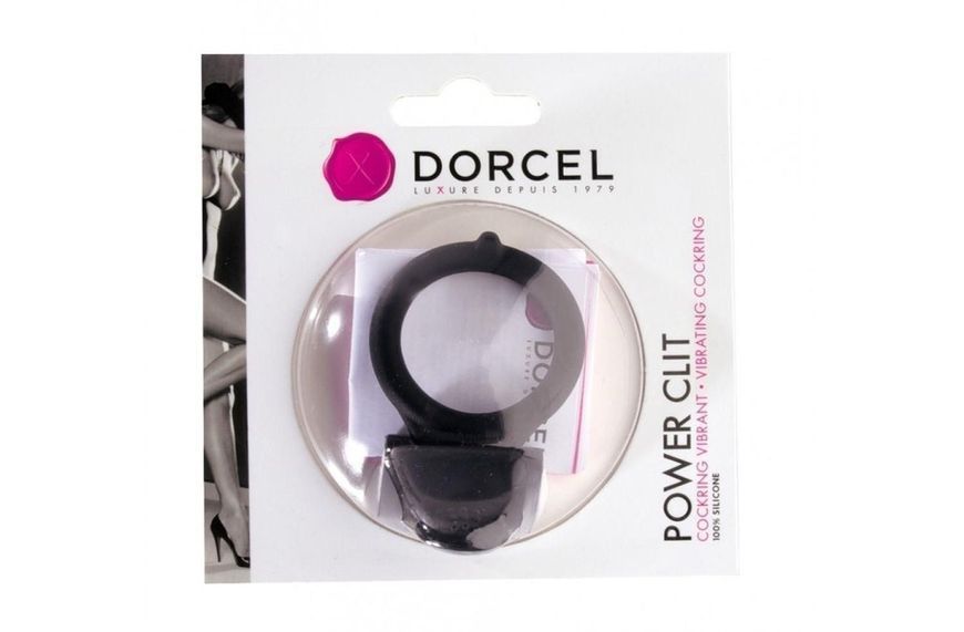 Ерекційне кільце з вібрацією Dorcel Power Clit V2, 6.5х3.5 см (сірий) 25606 фото