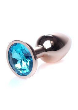 Анальна пробка з кристалом B - Series HeavyFun Plug-Jewellery, 7 см (блакитний) 104092 фото