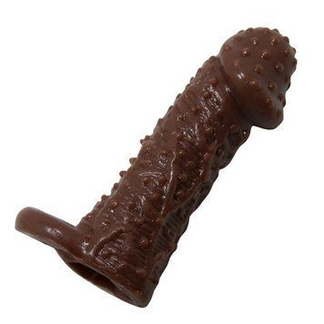 Насадка на пенис Baile Brave Man Extension, 13 см (коричневый) 64290 фото