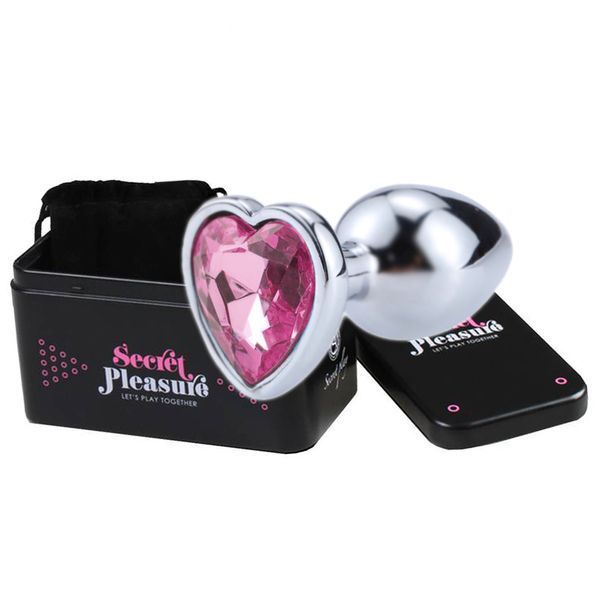 Анальная пробка с кристаллом Secret Play Pink Heart, 7 см (розовый) 129436 фото