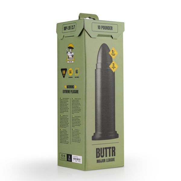 Анальна пробка Buttr Major League 10 Pounder, 25.5 см (чорний) 86518 фото