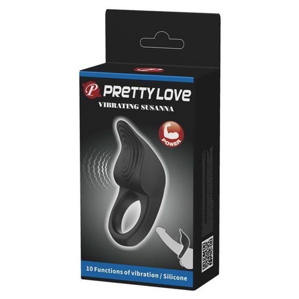 Ерекційне кільце Pretty Love Vibrating Susanna, 8,7 см (чорний) 26310 фото