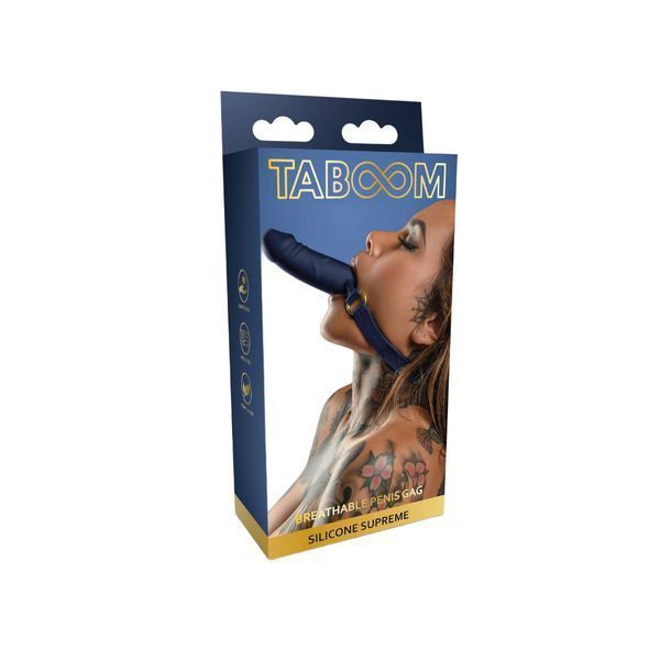 Кляп Taboom Silicone Supreme Breathable Penis Gag (синий) 31889_EU фото