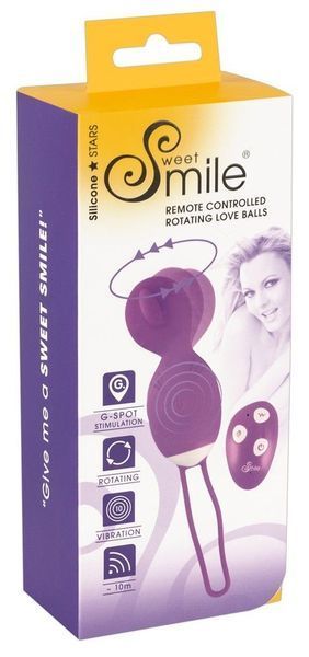 Вагінальні кульки Sweet Smile Remote Controlled Rotating Love Balls, 16 см (фіолетовий) 46160 фото