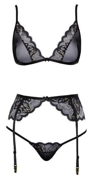 Комплект Kissable Suspender Pola, S/M (черный) 72358 фото
