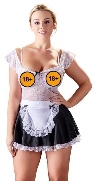 Костюм покоївки Cottelli Costumes Maid's, M (білий) 82922 фото