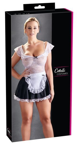 Костюм покоївки Cottelli Costumes Maid's, M (білий) 82922 фото