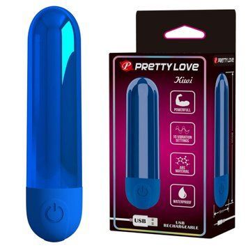 Міні-вібратор Pretty Love Kiwi Powerfull, 8 см (синій) 123105 фото
