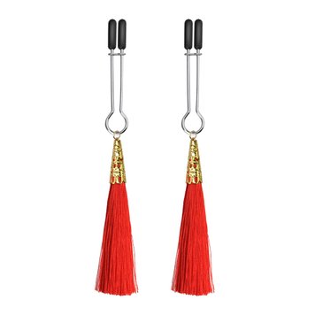 Зажимы для сосков с кисточками LoveToy Glamor Tassel Nipple Clamp, 14 см (красный) 14319 фото