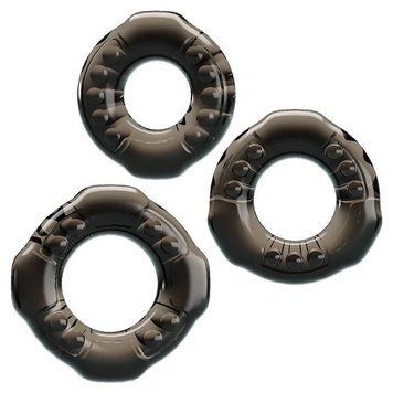 Набір ерекційних кілець Baile Cock ring Yvonne Set, 3 шт (чорний) 26312 фото