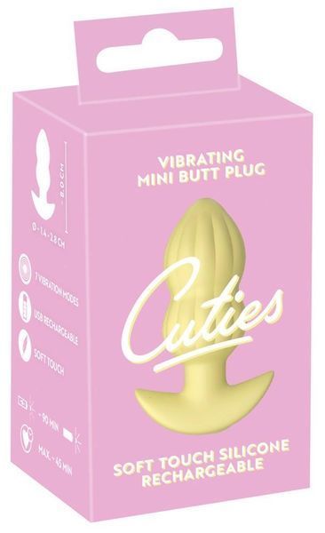 Анальная пробка Cuties Mini Butt Plug, 8 см (желтый) 216964 фото