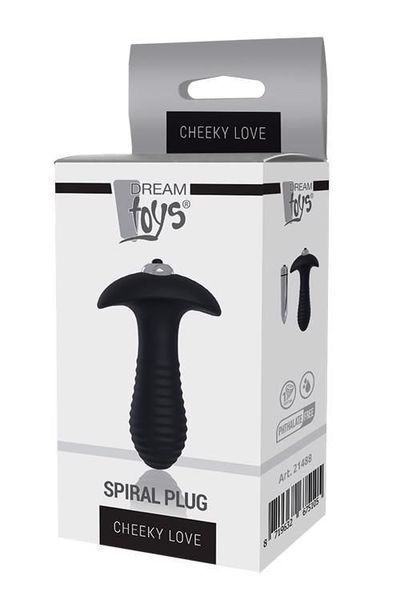 Анальная пробка с вибрацией Dream Toys Spiral Plug, 9 см (черный) 7266_EU фото