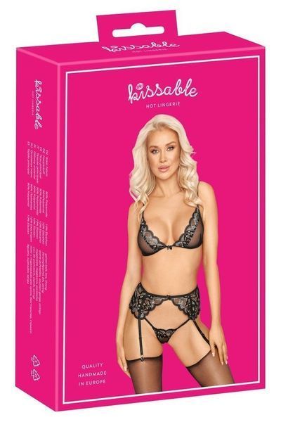 Комплект Kissable Suspender Pola, S/M (черный) 72358 фото
