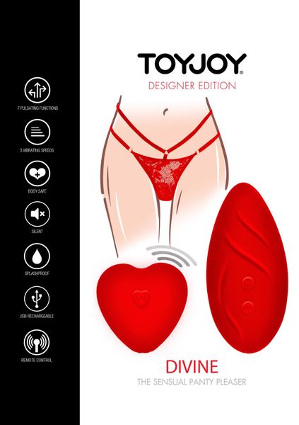 Вибратор в трусики Toy Joy Divine The Sensual Panty Pleaser, 9 см (красный) 17469 фото